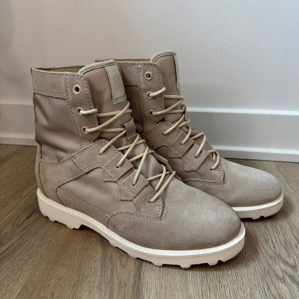 Sorel Hi-Line Lace Up Leather Boots Boot Women's 9 Waterproof Tan Ceramic Chalk